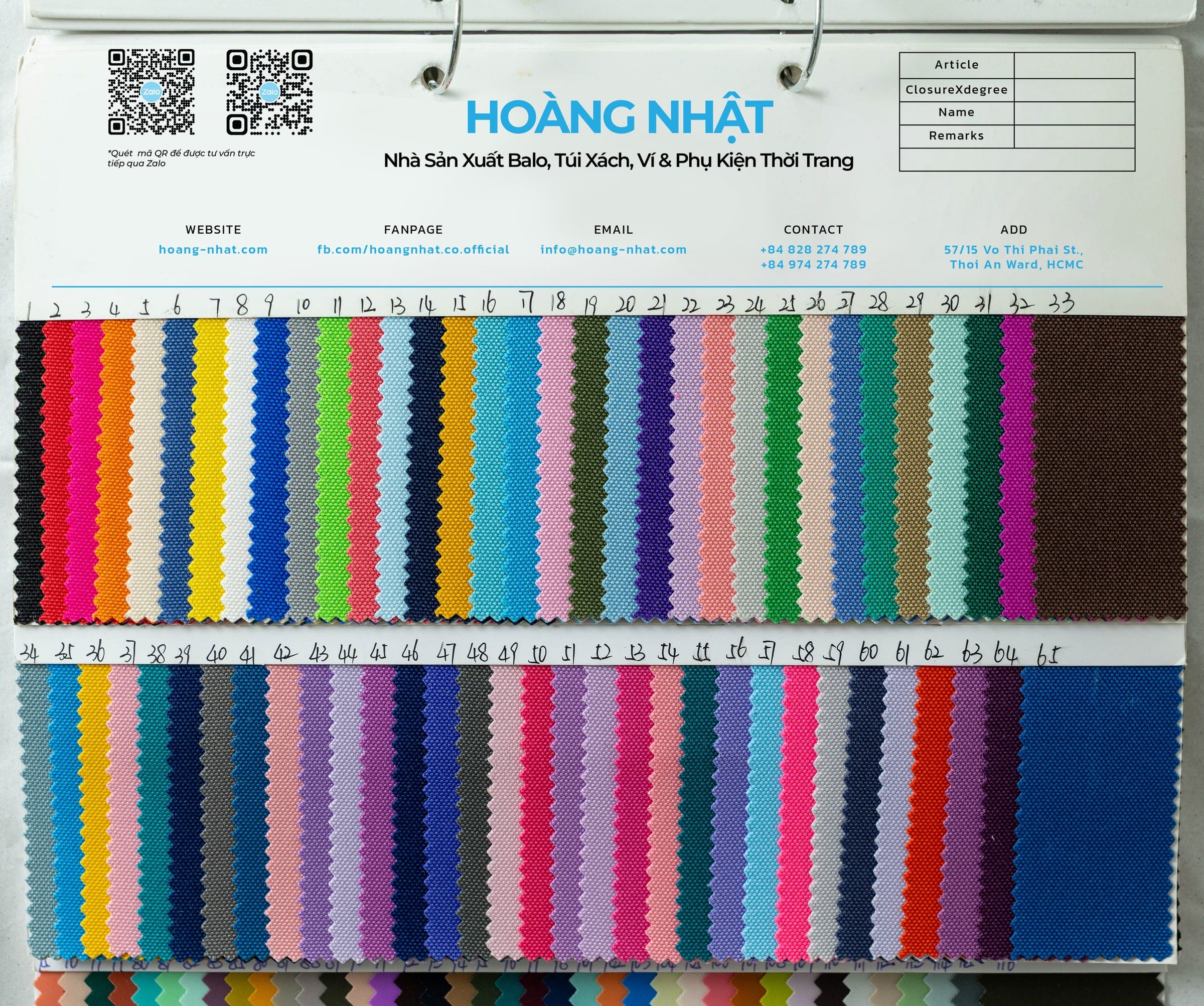 Colour chart 1